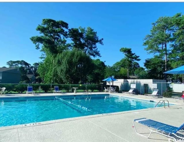913 Villa Dr Unit 913, North Myrtle Beach, SC 29582 - pool with fence and a patio area