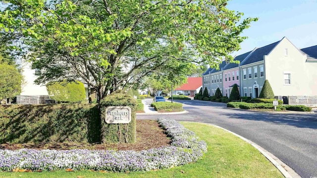 view of street with curbs