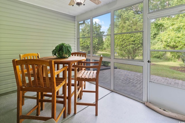 157 Olde Towne Way Unit 4, Myrtle Beach, SC 29588 - sunroom / solarium with a ceiling fan and outdoor dining space