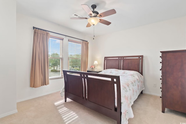 157 Olde Towne Way Unit 4, Myrtle Beach, SC 29588 - bedroom featuring light colored carpet, baseboards, a ceiling fan, and visible vents