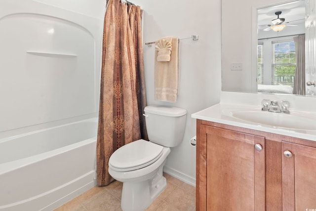 157 Olde Towne Way Unit 4, Myrtle Beach, SC 29588 - bathroom with toilet, tile patterned flooring, vanity, and shower / bath combination with curtain