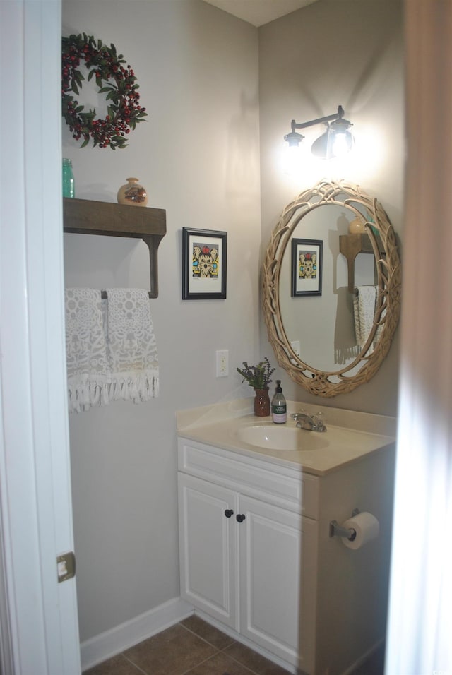 bathroom featuring tile patterned floors and vanity