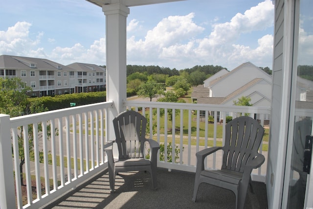 balcony with a residential view
