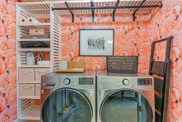 laundry room featuring separate washer and dryer