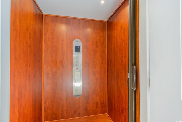 view of elevator