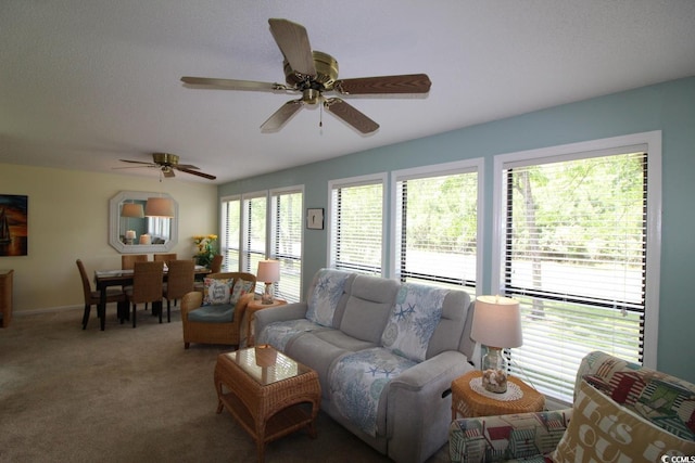 861 Tall Oaks Ct Unit D-61, Myrtle Beach, SC 29588 - carpeted living area with baseboards and a ceiling fan