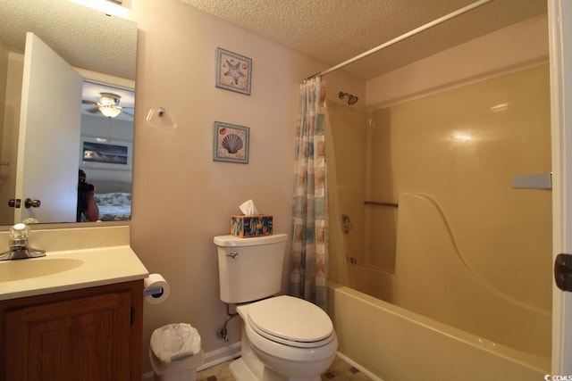 861 Tall Oaks Ct Unit D-61, Myrtle Beach, SC 29588 - full bath with vanity, a textured ceiling, shower / bath combo with shower curtain, and toilet