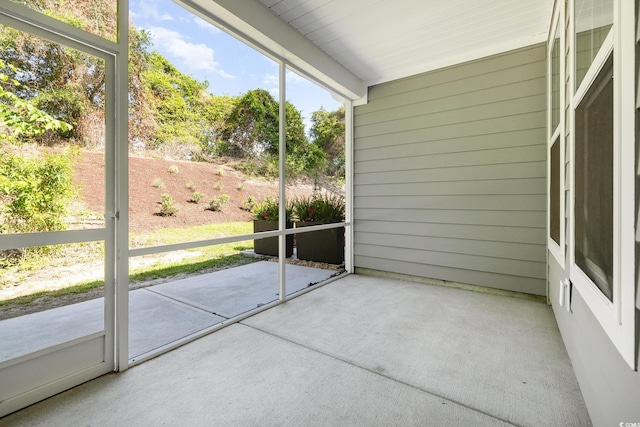 view of unfurnished sunroom