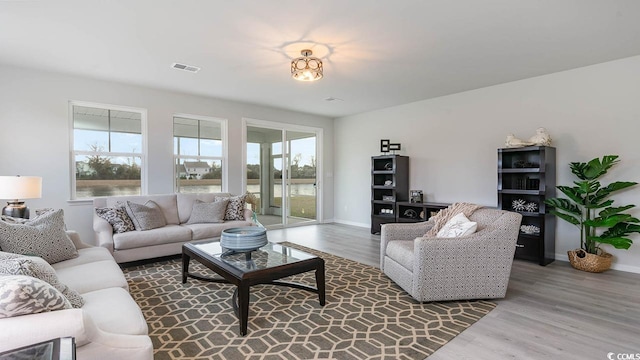 733 Choctaw Dr, Conway, SC 29526 - living area with healthy amount of natural light, wood finished floors, and baseboards