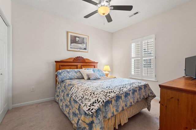 4429 Turtle Ln Unit 3A, Little River, SC 29566 - carpeted bedroom featuring visible vents, baseboards, and ceiling fan