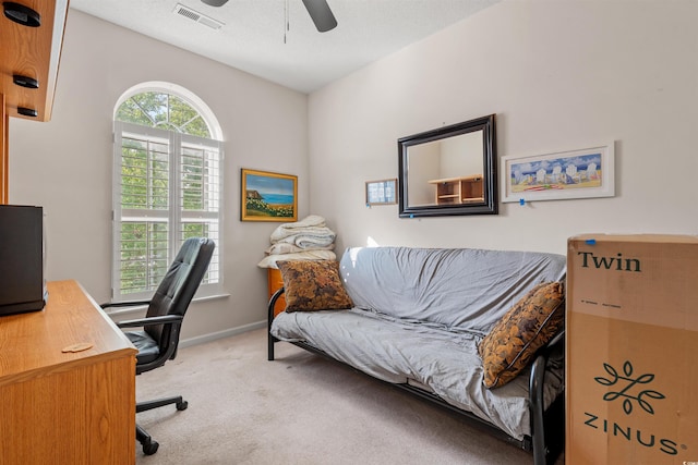 4429 Turtle Ln Unit 3A, Little River, SC 29566 - office with baseboards, ceiling fan, carpet flooring, and visible vents
