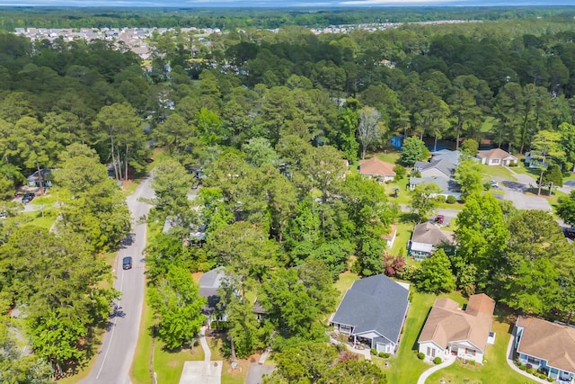 6612 Wintergreen Pt, Myrtle Beach, SC 29588 - drone / aerial view with a wooded view and a residential view