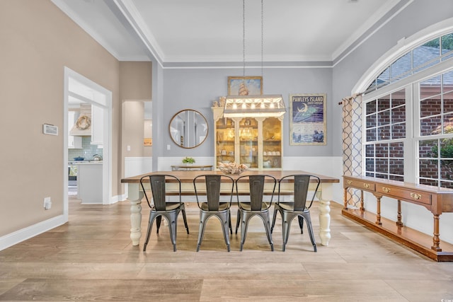1203 Crooked Oak Dr, Pawleys Island, SC 29585 - dining room with crown molding and wood finished floors