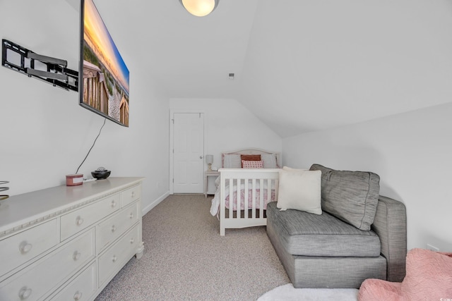 1203 Crooked Oak Dr, Pawleys Island, SC 29585 - bedroom with light carpet and vaulted ceiling