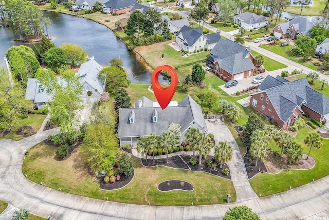 552 Enoree Ct, Myrtle Beach, SC 29588 - birds eye view of property with a water view and a residential view