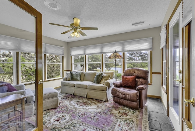 552 Enoree Ct, Myrtle Beach, SC 29588 - sunroom / solarium with a textured ceiling, visible vents, and plenty of natural light