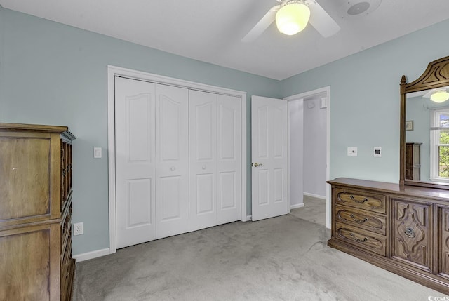 552 Enoree Ct, Myrtle Beach, SC 29588 - carpeted bedroom with baseboards, a closet, and ceiling fan