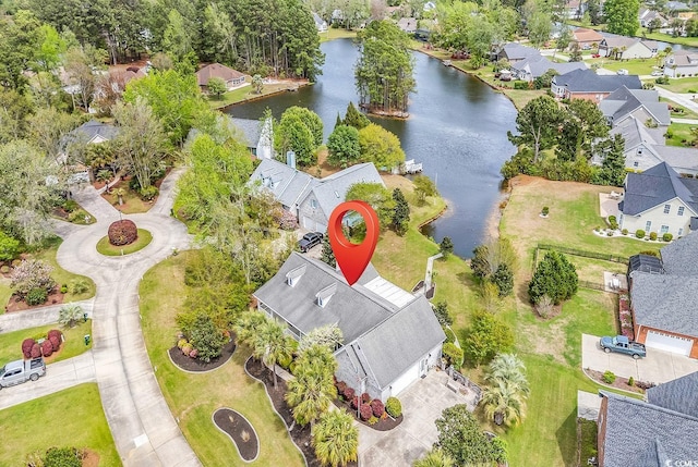 552 Enoree Ct, Myrtle Beach, SC 29588 - bird's eye view featuring a water view and a residential view