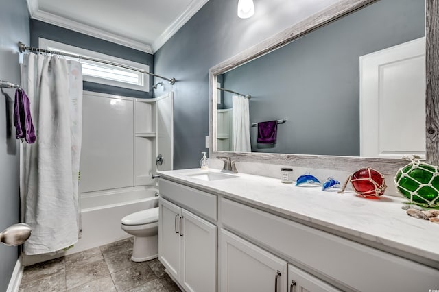 1286 Culbertson Ave, Myrtle Beach, SC 29577 - bathroom featuring vanity, shower / bath combo, and ornamental molding