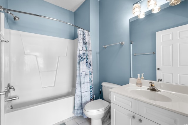 5751 Oyster Catcher Dr Unit 334, North Myrtle Beach, SC 29582 - bathroom featuring vanity, shower / bathtub combination with curtain, and tile patterned flooring