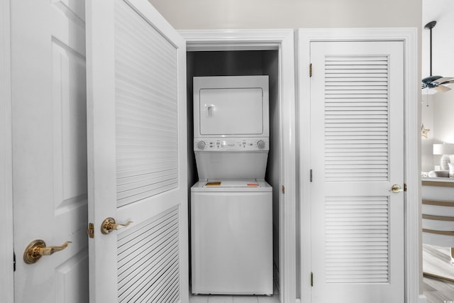 5751 Oyster Catcher Dr Unit 334, North Myrtle Beach, SC 29582 - washroom with stacked washer / dryer