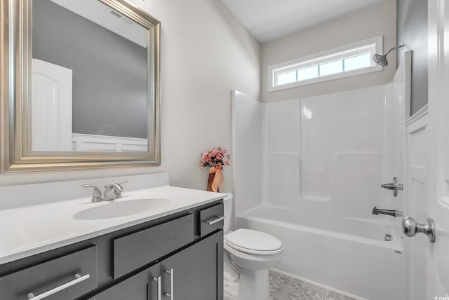 383 Hayloft Cir, Conway, SC 29526 - bathroom with toilet, vanity, and bathing tub / shower combination