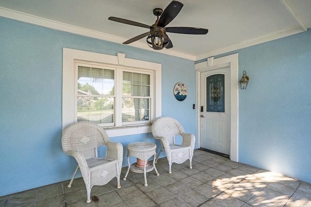 living area featuring wood finished floors, a ceiling fan, a tile fireplace, baseboards, and recessed lighting