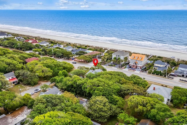 4003 N Ocean Blvd, Myrtle Beach, SC 29577 - drone / aerial view featuring a water view, a residential view, and a view of the beach