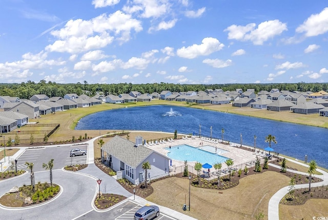528 Courtridge Loop, Conway, SC 29526 - aerial perspective of suburban area featuring a pool area and a nearby body of water