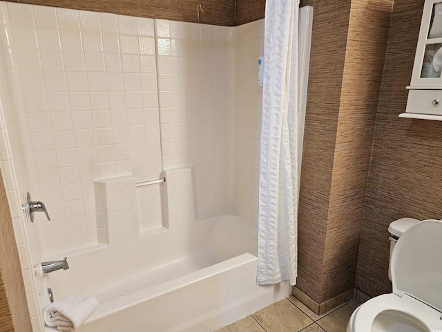 5300 N Ocean Blvd Unit 518, Myrtle Beach, SC 29577 - full bathroom featuring tile patterned floors, toilet, and shower / tub combo with curtain