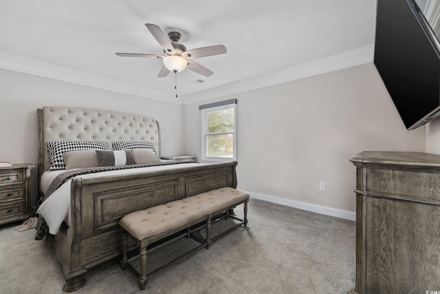 1720 Horry St, Conway, SC 29526 - carpeted bedroom featuring crown molding, baseboards, and a ceiling fan