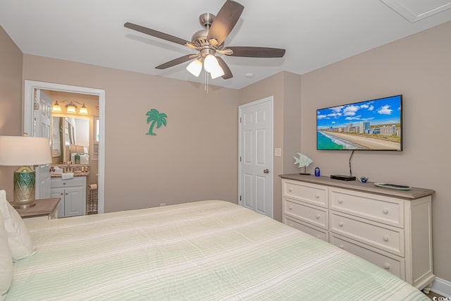 6001-8026 S Kings Hwy, Myrtle Beach, SC 29575 - bedroom with ensuite bathroom and a ceiling fan