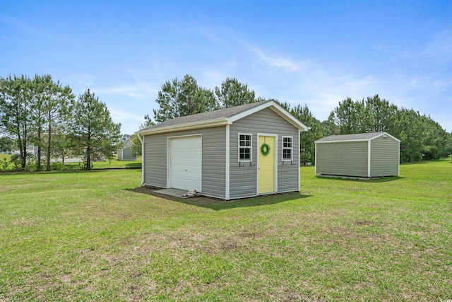 view of shed