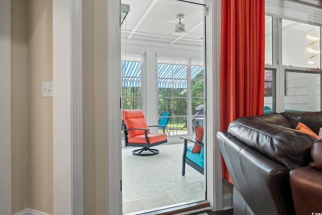 1681 Suncrest Dr, Myrtle Beach, SC 29577 - doorway to outside featuring carpet
