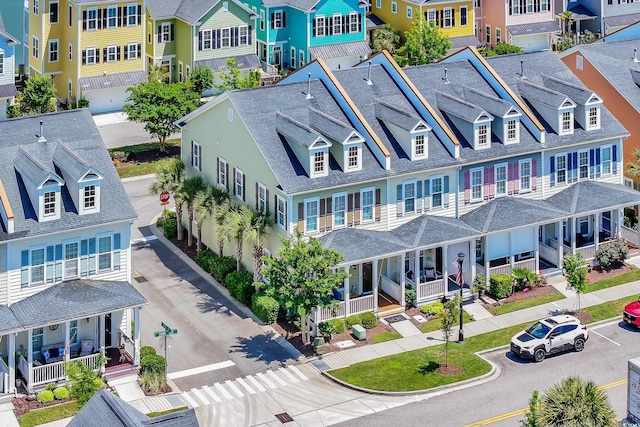 aerial perspective of suburban area