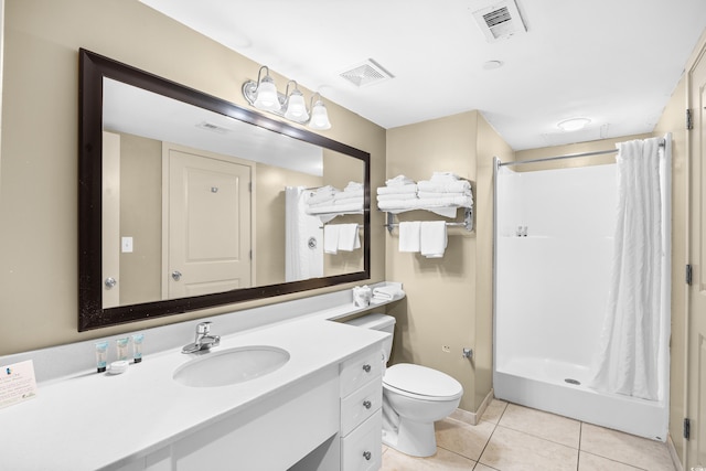 107 S Ocean Blvd Unit 1402, Myrtle Beach, SC 29577 - full bath with tile patterned flooring, a shower stall, vanity, and toilet