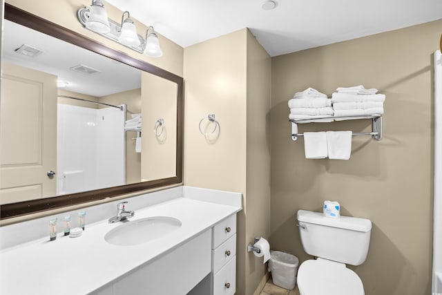 107 S Ocean Blvd Unit 1402, Myrtle Beach, SC 29577 - full bath with toilet, vanity, a shower, and tile patterned floors