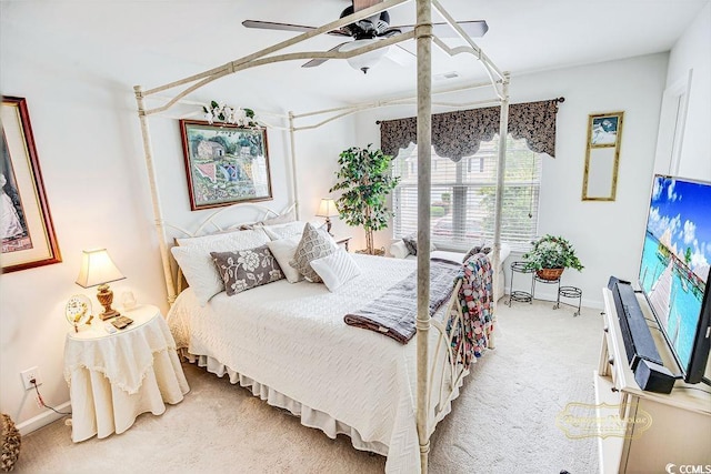 1147 Fairway Ln Unit 1147, Conway, SC 29526 - bedroom featuring baseboards, light colored carpet, and a ceiling fan