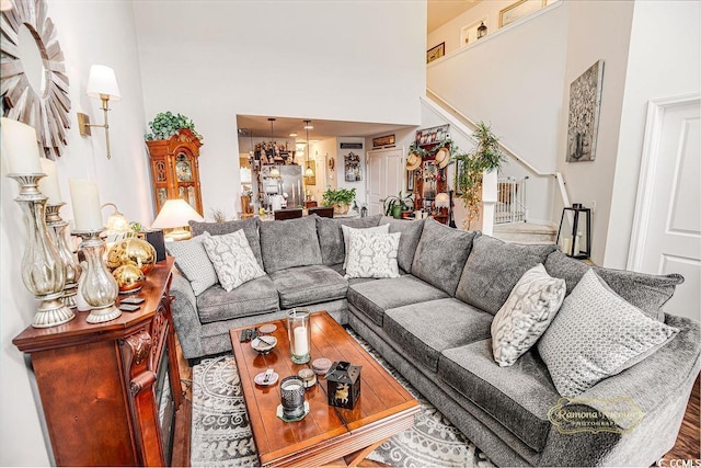 1147 Fairway Ln Unit 1147, Conway, SC 29526 - living room with a high ceiling and stairs