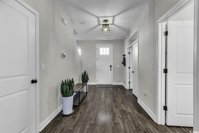 6239 Chadderton Cir, Myrtle Beach, SC 29579 - entrance foyer featuring baseboards and dark wood finished floors