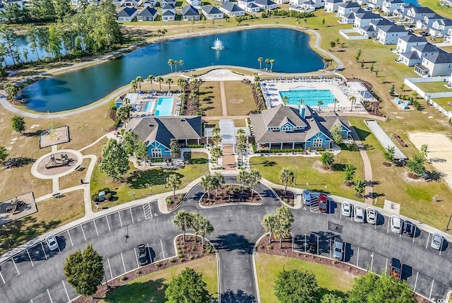 6239 Chadderton Cir, Myrtle Beach, SC 29579 - aerial view of residential area with a pool area and a large body of water