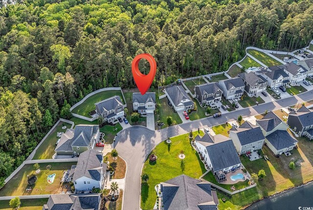 6239 Chadderton Cir, Myrtle Beach, SC 29579 - aerial view of property and surrounding area featuring a forest and nearby suburban area