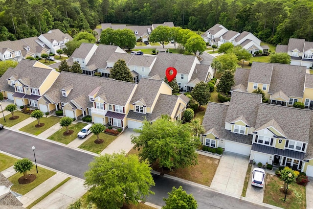 aerial view of residential area