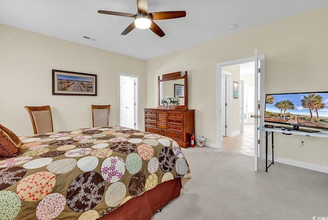 1729 Longleaf Dr, Myrtle Beach, SC 29575 - carpeted bedroom with baseboards and a ceiling fan
