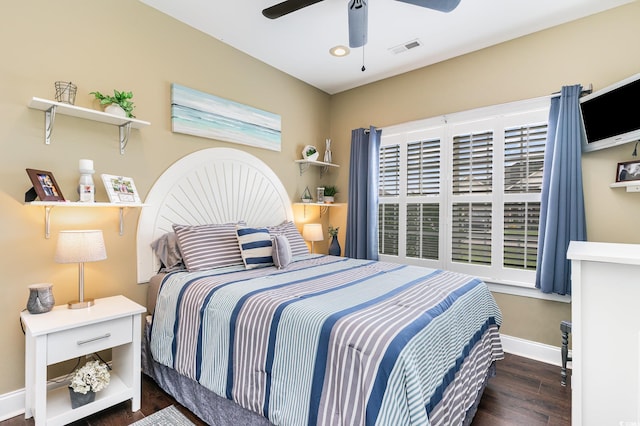3757 Kingsley Dr, Myrtle Beach, SC 29588 - bedroom featuring wood finished floors, baseboards, and ceiling fan