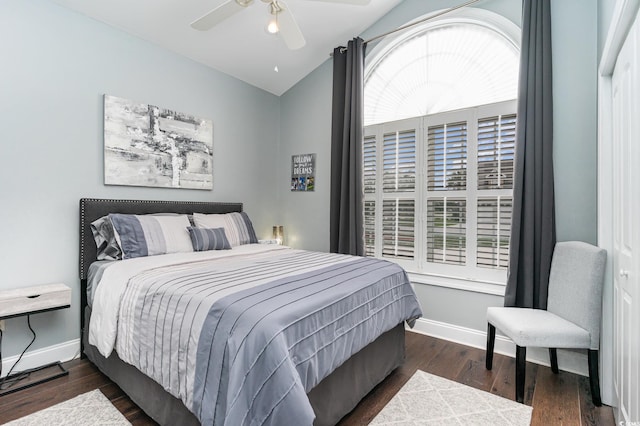 3757 Kingsley Dr, Myrtle Beach, SC 29588 - bedroom featuring baseboards, dark wood-style flooring, and a ceiling fan