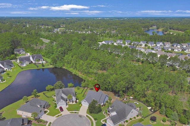 9232 Goodwill Ct, Myrtle Beach, SC 29579 - view of property location with a heavily wooded area, nearby suburban area, and a nearby body of water