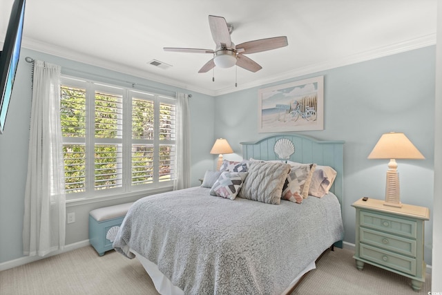 448 Papyrus Cir Unit 448, Little River, SC 29566 - bedroom with carpet floors, baseboards, ornamental molding, and a ceiling fan
