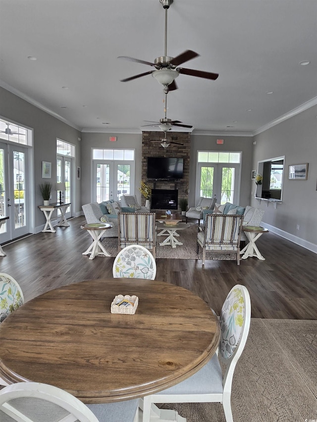 448 Papyrus Cir Unit 448, Little River, SC 29566 - dining space with french doors, wood finished floors, healthy amount of natural light, and ornamental molding