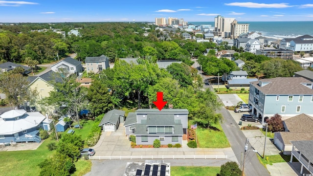 1314 Holly Dr, North Myrtle Beach, SC 29582 - aerial perspective of suburban area with a large body of water
